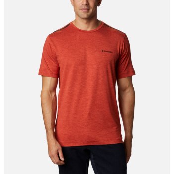 Columbia T-Shirt Heren, Tech Trail Crew Neck Rood, 23FWHVEDN